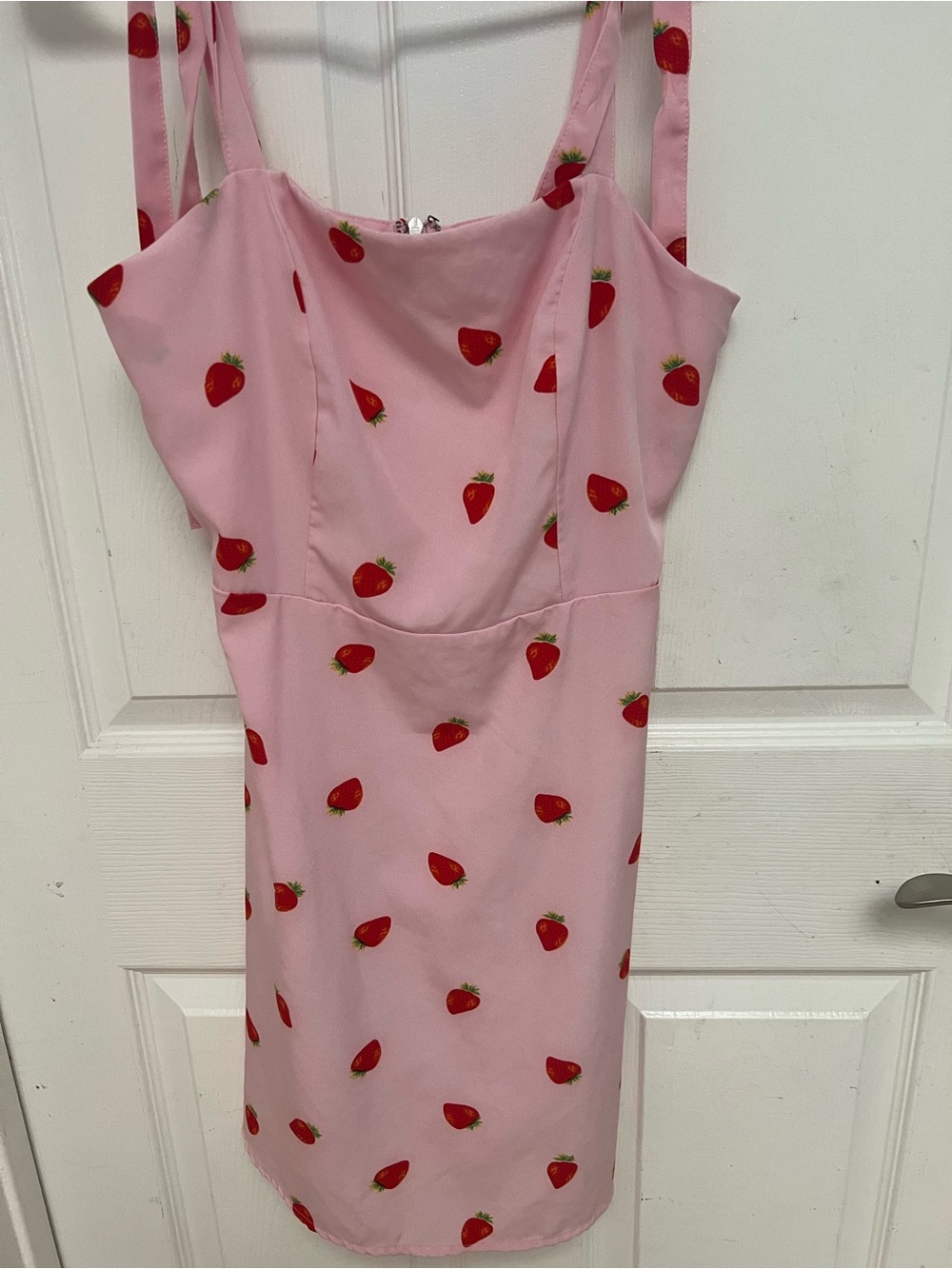 SHEIN Pink Strawberry Print Sundress